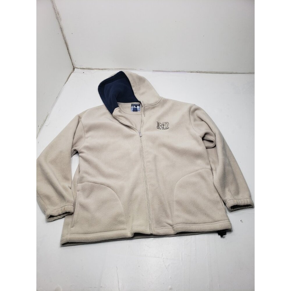 Polar Big Dogs Mens Beige Fleece Jacket Full Zip Long Sleeve Size Large